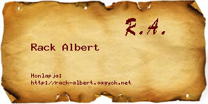 Rack Albert névjegykártya